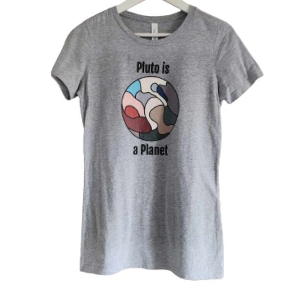 Redbubble Pluto is a Planet gray t-shirt - Picture 2 of 9